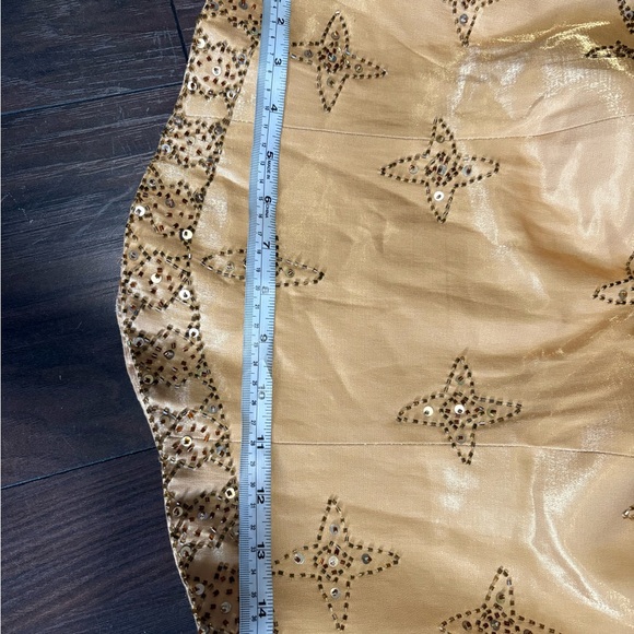 Chiffon, sz L gold sparkly beaded tank with, built in eccentuated built in bra. - Picture 13 of 14